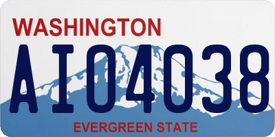 WA license plate AIO4038