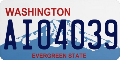 WA license plate AIO4039