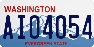 WA license plate AIO4054