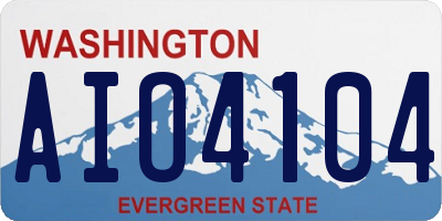 WA license plate AIO4104