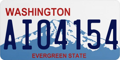 WA license plate AIO4154