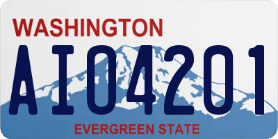 WA license plate AIO4201