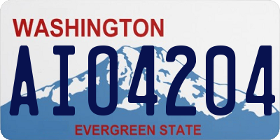 WA license plate AIO4204