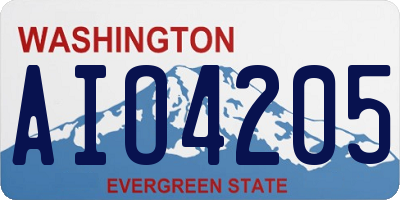 WA license plate AIO4205