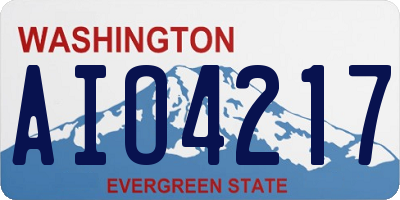 WA license plate AIO4217