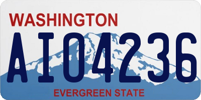 WA license plate AIO4236