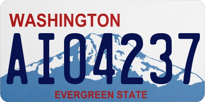 WA license plate AIO4237