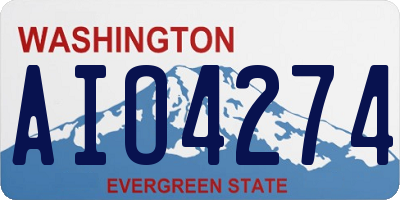 WA license plate AIO4274
