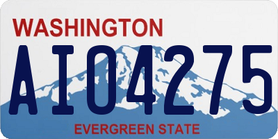 WA license plate AIO4275