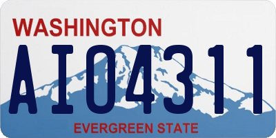 WA license plate AIO4311