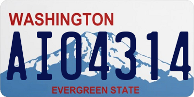 WA license plate AIO4314