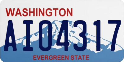 WA license plate AIO4317