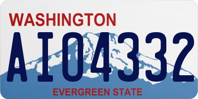 WA license plate AIO4332