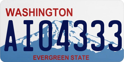 WA license plate AIO4333