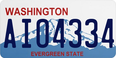 WA license plate AIO4334