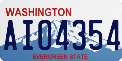 WA license plate AIO4354