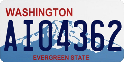 WA license plate AIO4362