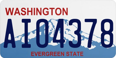 WA license plate AIO4378