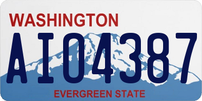WA license plate AIO4387