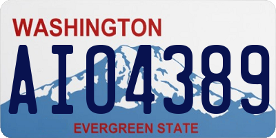 WA license plate AIO4389
