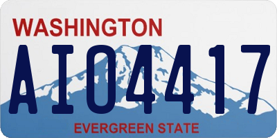 WA license plate AIO4417