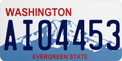 WA license plate AIO4453