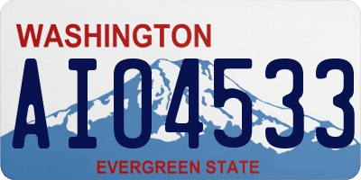 WA license plate AIO4533