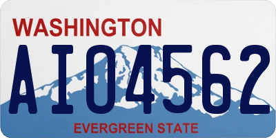 WA license plate AIO4562