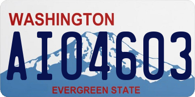 WA license plate AIO4603