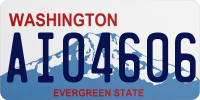 WA license plate AIO4606