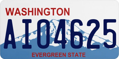 WA license plate AIO4625