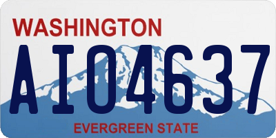 WA license plate AIO4637