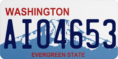 WA license plate AIO4653
