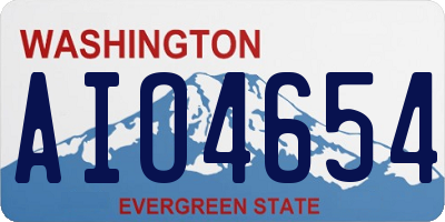 WA license plate AIO4654
