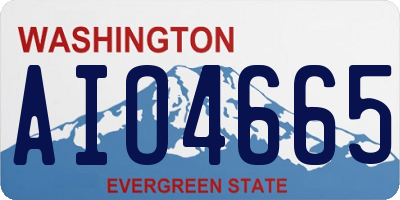 WA license plate AIO4665