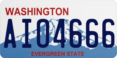WA license plate AIO4666