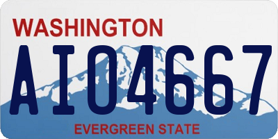 WA license plate AIO4667