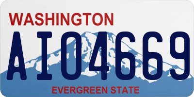 WA license plate AIO4669