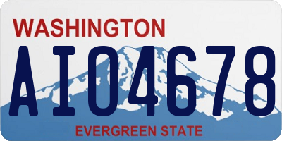 WA license plate AIO4678
