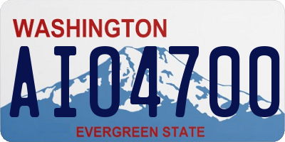 WA license plate AIO4700