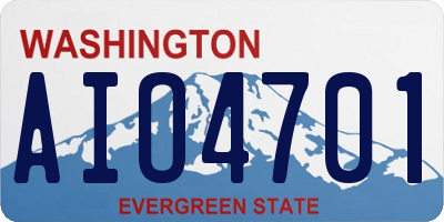 WA license plate AIO4701
