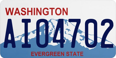 WA license plate AIO4702