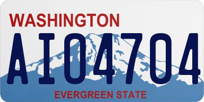 WA license plate AIO4704