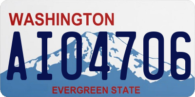 WA license plate AIO4706