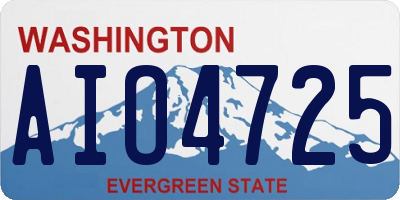WA license plate AIO4725