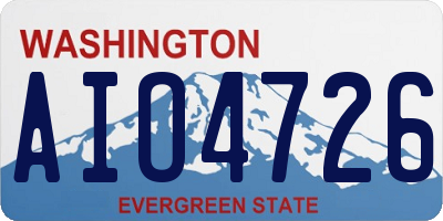 WA license plate AIO4726