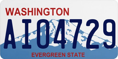 WA license plate AIO4729