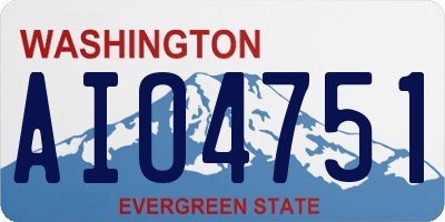 WA license plate AIO4751
