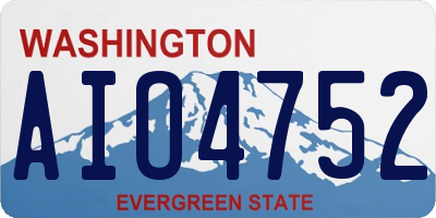 WA license plate AIO4752