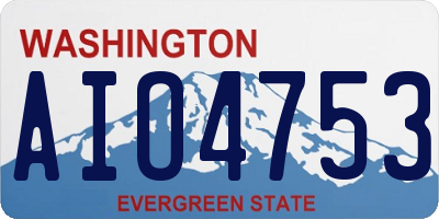 WA license plate AIO4753